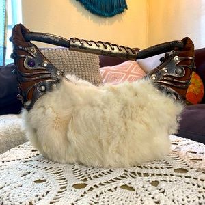 🔥 3 FOR $20 SALE! Fantasy Renaissance  Festival Costume Rabbit Fur Skin Purse